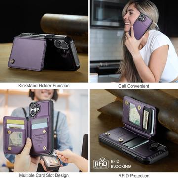 iPhone 17 Caseme C22-etui RFID-kortpung - lilla