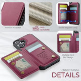 iPhone 17 Caseme C22-etui RFID-kortpung - rød