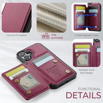 iPhone 17 Caseme C22-etui RFID-kortpung - rød