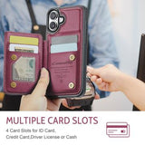 iPhone 17 Caseme C22-etui RFID-kortpung - rød