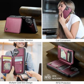 iPhone 17 Caseme C22-etui RFID-kortpung - rød