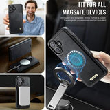 iPhone 17 Caseme C49 2-i-1 aftagelig pungetui - MagSafe-kompatibel, RFID - Sort