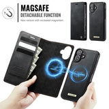 iPhone 17 Caseme C49 2-i-1 aftagelig pungetui - MagSafe-kompatibel, RFID - Sort
