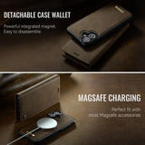iPhone 17 Caseme C49 2-i-1 aftagelig pungetui - MagSafe-kompatibel, RFID - Kaffe