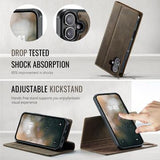 iPhone 17 Caseme C49 2-i-1 aftagelig pungetui - MagSafe-kompatibel, RFID - Kaffe