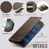 iPhone 17 Caseme C49 2-i-1 aftagelig pungetui - MagSafe-kompatibel, RFID - Kaffe