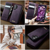 iPhone 17 Caseme C49 2-i-1 aftagelig pungetui - MagSafe-kompatibel, RFID - Lilla
