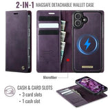 iPhone 17 Caseme C49 2-i-1 aftagelig pungetui - MagSafe-kompatibel, RFID - Lilla