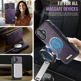 iPhone 17 Caseme C49 2-i-1 aftagelig pungetui - MagSafe-kompatibel, RFID - Lilla