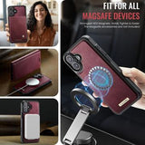 iPhone 17 Caseme C49 2-i-1 aftagelig pungetui - MagSafe-kompatibel, RFID - Rød