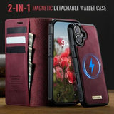 iPhone 17 Caseme C49 2-i-1 aftagelig pungetui - MagSafe-kompatibel, RFID - Rød