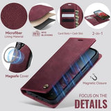 iPhone 17 Caseme C49 2-i-1 aftagelig pungetui - MagSafe-kompatibel, RFID - Rød