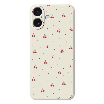 iPhone 17 TPU-cover med kirsebærmønster - Beige