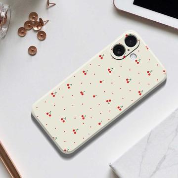 iPhone 17 TPU-cover med kirsebærmønster - Beige