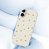 iPhone 17 TPU-cover med kirsebærmønster - Beige