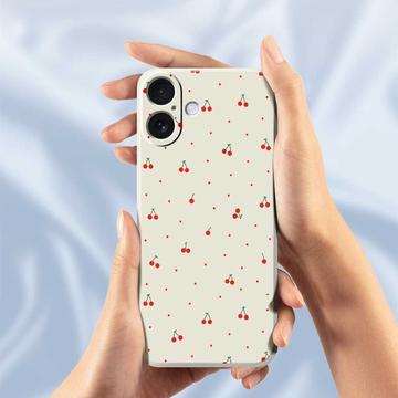 iPhone 17 TPU-cover med kirsebærmønster - Beige
