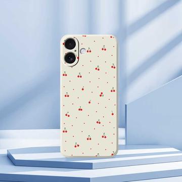 iPhone 17 TPU-cover med kirsebærmønster - Beige