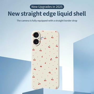 iPhone 17 TPU-cover med kirsebærmønster - sort