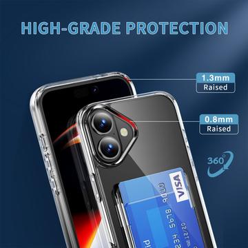iPhone 17 Gennemsigtigt Cover med Kortholder