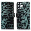 iPhone 17 Crocodile Series Læderpung med RFID - Grøn
