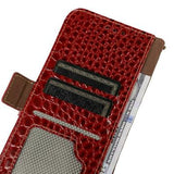 iPhone 17 Crocodile Series Læderpung med RFID - Rød