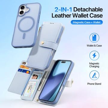 iPhone 17 Dux Ducis Lawa Pung læderetui m. magnetisk cover - babyblå