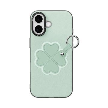 iPhone 17 Dux Ducis Luvy cover med fingerring/håndrem - Grøn / Kløver