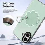iPhone 17 Dux Ducis Luvy cover med fingerring/håndrem - Grøn / Kløver