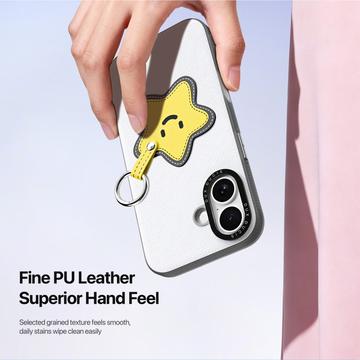 iPhone 17 Dux Ducis Luvy cover med fingerring/håndrem - hvid / stjerne