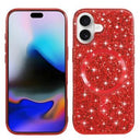 iPhone 17 Galvaniseret glitter cover - MagSafe-kompatibel - rød
