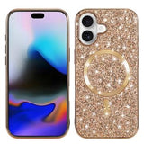 iPhone 17 Galvaniseret glitter cover - MagSafe-kompatibel - rosaguld