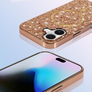 iPhone 17 Galvaniseret glitter cover - MagSafe-kompatibel - rosaguld