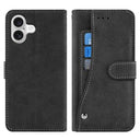 iPhone 17 Elegant retro-pungetui med roterende kortholder - sort