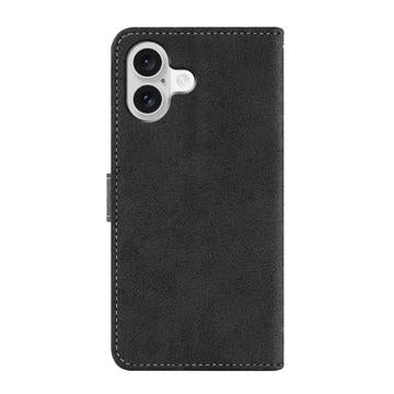 iPhone 17 Elegant retro-pungetui med roterende kortholder - sort
