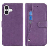 iPhone 17 Elegant retro-pungetui med roterende kortholder - Lilla