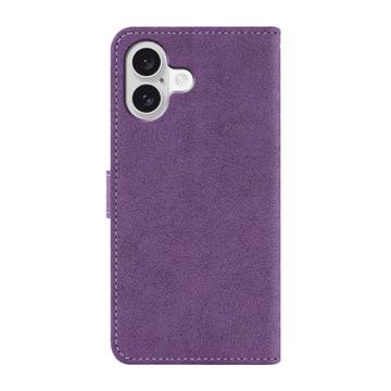 iPhone 17 Elegant retro-pungetui med roterende kortholder - Lilla