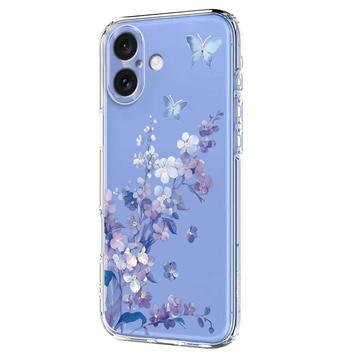 iPhone 17 TPU-cover med blomstermønster - Lilla