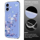 iPhone 17 TPU-cover med blomstermønster - Lilla