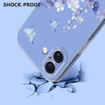 iPhone 17 TPU-cover med blomstermønster - Lilla