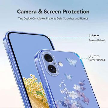 iPhone 17 TPU-cover med blomstermønster - Lilla