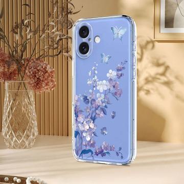 iPhone 17 TPU-cover med blomstermønster - Lilla