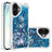 iPhone 17 Glitter Quicksand TPU Cover - Blå hjerter