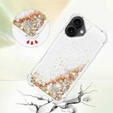 iPhone 17 Glitter Quicksand TPU Cover - Guldhjerter