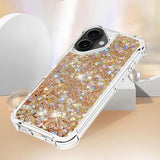 iPhone 17 Glitter Quicksand TPU Cover - Guldhjerter