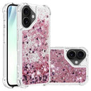 iPhone 17 Glitter Quicksand TPU Cover - Rosaguld hjerter