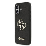 iPhone 17 Guess Fixed Glitter 4G Metal Logo Cover - Sort