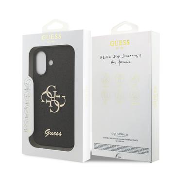 iPhone 17 Guess Fixed Glitter 4G Metal Logo Cover - Sort