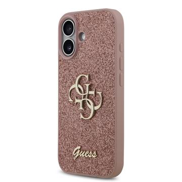 iPhone 17 Guess Fixed Glitter 4G Metal Logo Cover - Pink