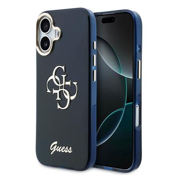 iPhone 17 Guess IML 4G Script Metal Logo Cover - Blå