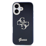 iPhone 17 Guess IML 4G Script Metal Logo Cover - Blå